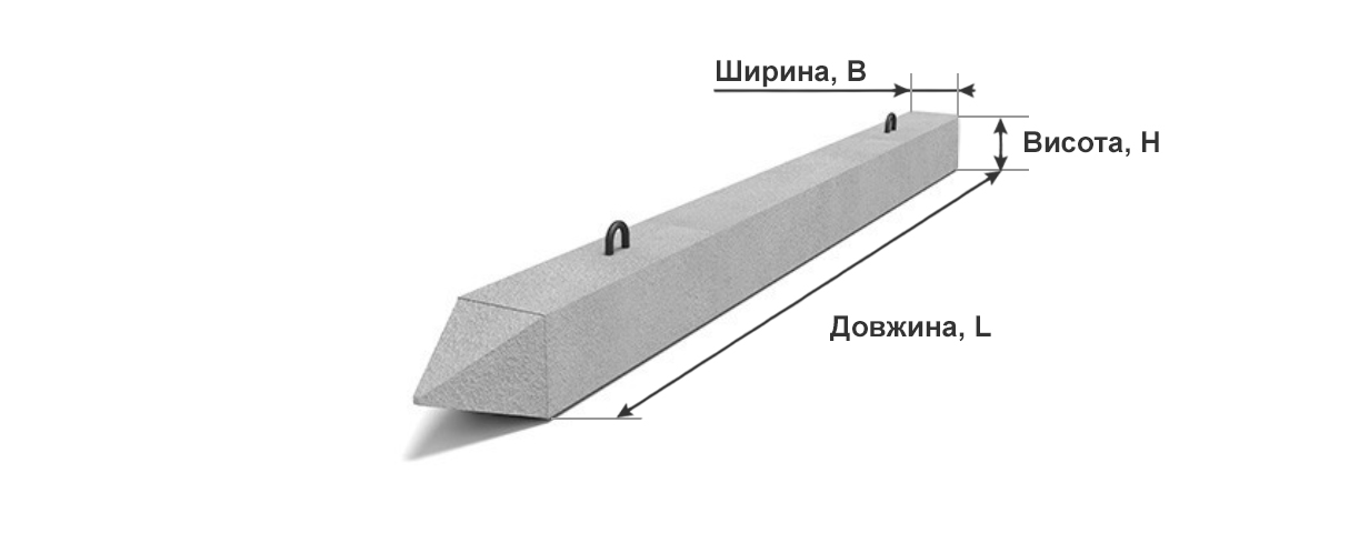 Паля залізобетонна забивна (Свая) (малюнок)